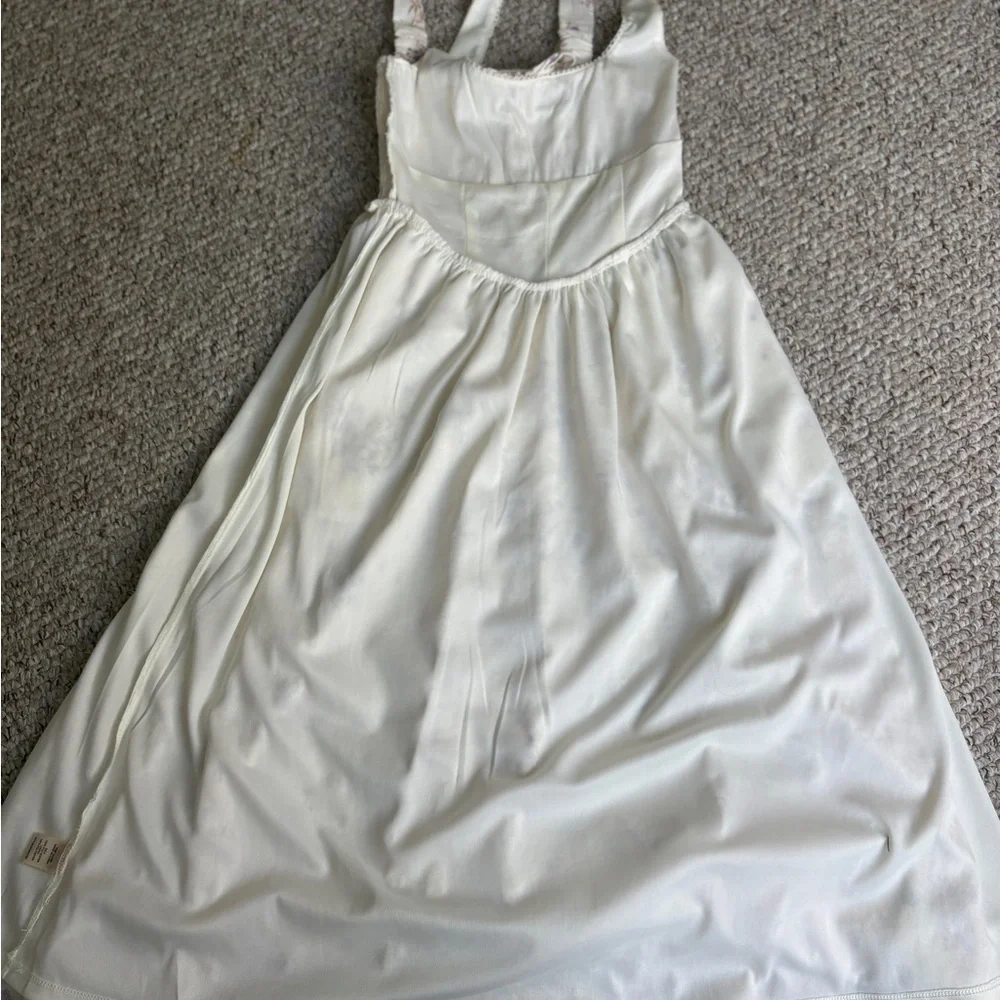 Elegant Cream Floral Maxi Dress corset waist size S - Picture 11 of 13